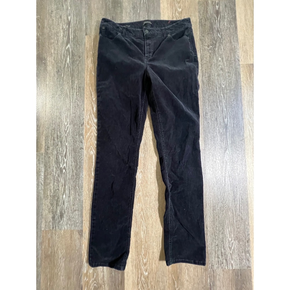 Talbots Corduroy Straight Leg Pants Women 10 Black Flawless Five-Pocket